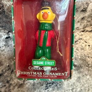 Vintage collectible Sesame Street Bert Festive Ornament - Red and Green